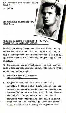 Tor Erling Staff: Begjæring om gjenopptakelse av saken mot Fredrik Fasting Torgersen