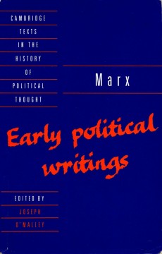 Joseph O'Malley (red): Marx - Early Political Writings